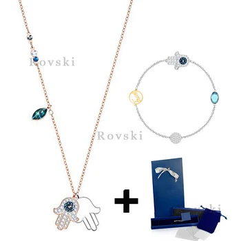 High Quality Original SWA DUO HAMSA HAND New Necklace Bracelet Female 5398882 5373249 Original Logo Box Set Woman Jewelry Gift
High Quality Original SWA DUO HAMSA HAND New Necklace Bracelet Female 5398882 5373249 Original Logo Box Set Woman Jewelry Gift