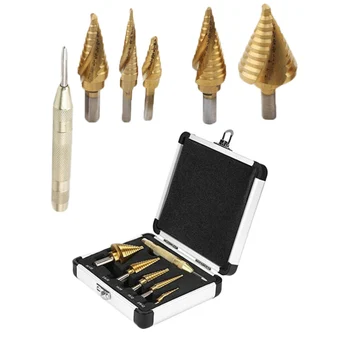 6x HSS Step Hole Titanium Coated Cone High-speed Drill Bit Cutter Case Box Tools
6x HSS Step Hole Titanium Coated Cone High-speed Drill Bit Cutter Case Box Tools