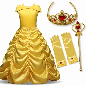 Belle Princess Birthday Fancy Girls Dress Wedding Party Dresses For Girls Ball Gown Kids Children Clothing Magic Stick Crown 
Belle Princess Birthday Fancy Girls Dress Wedding Party Dresses For Girls Ball Gown Kids Children Clothing Magic Stick Crown