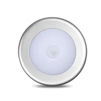 Smart Light Round Thin Body Induction Lamp Kitchen Cabinet Night Light 6led Battery Cabinet Light Silver
Smart Light Round Thin Body Induction Lamp Kitchen Cabinet Night Light 6led Battery Cabinet Light Silver