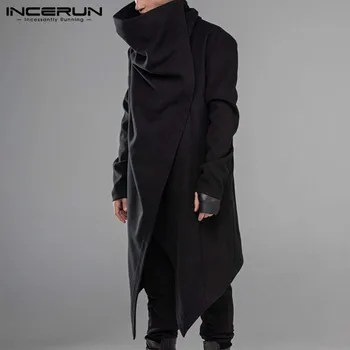 INCERUN Men Cloak Coats Streetwear Turtleneck Solid Long Sleeve Fashion Men Cape Outerwear Punk Style Irregular Jackets S-5XL 7
INCERUN Men Cloak Coats Streetwear Turtleneck Solid Long Sleeve Fashion Men Cape Outerwear Punk Style Irregular Jackets S-5XL 7