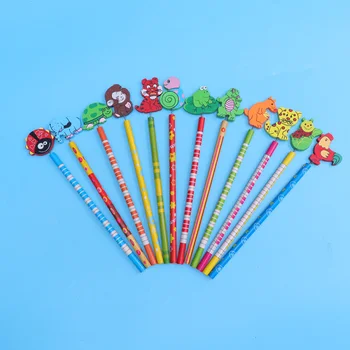 12pcs Pencils Cartoon Cute Colorful Wooden Animal Erasers Pencils Stationery Writing Pen for Kids Children Students 
12pcs Pencils Cartoon Cute Colorful Wooden Animal Erasers Pencils Stationery Writing Pen for Kids Children Students