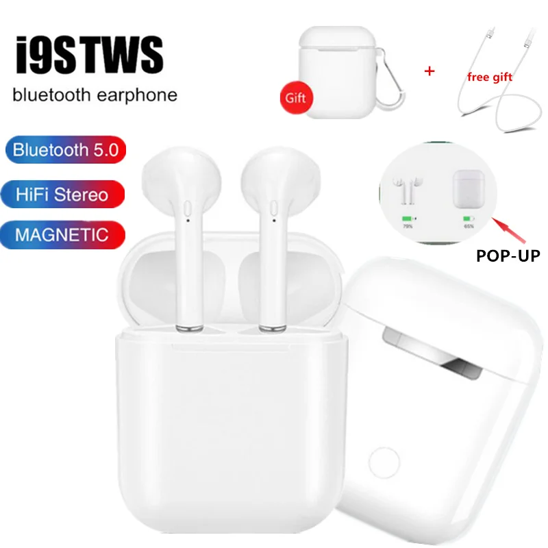 i9s tws Bluetooth Popup Earphone Mini Headphone Wireless Earbuds Sport Bluetooth Headset with Charging Box Mic For Smart Phone
i9s tws Bluetooth Popup Earphone Mini Headphone Wireless Earbuds Sport Bluetooth Headset with Charging Box Mic For Smart Phone