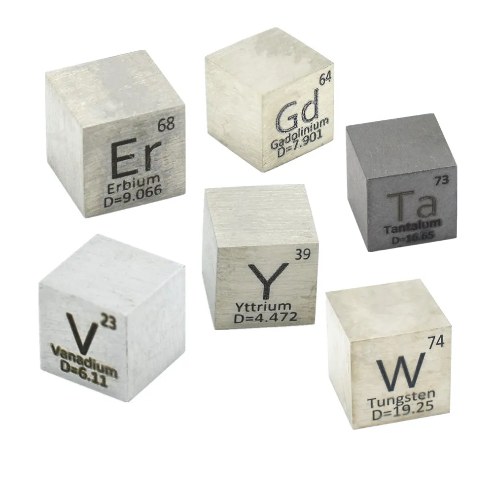 Редкий металл Element Cube 10 мм Densit простой периодическая коллекция Ta W Y Gd Sm Ag Er V Hf
