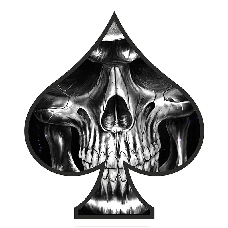 Hot Interesting Ace of Spades Skull Car Sticker Motorcycle Decals Vinyl PVC 17cm*15cm Motorcycle Waterproof KK Decal
Hot Interesting Ace of Spades Skull Car Sticker Motorcycle Decals Vinyl PVC 17cm*15cm Motorcycle Waterproof KK Decal