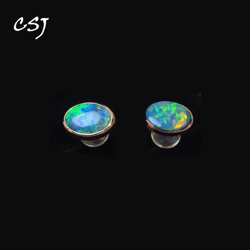 CSJ 18K Gold Real Natural Opal Stud Earring Oval 6*8mm Fine Fire Good Quality Jewelry For Women Lady Gift Box
CSJ 18K Gold Real Natural Opal Stud Earring Oval 6*8mm Fine Fire Good Quality Jewelry For Women Lady Gift Box