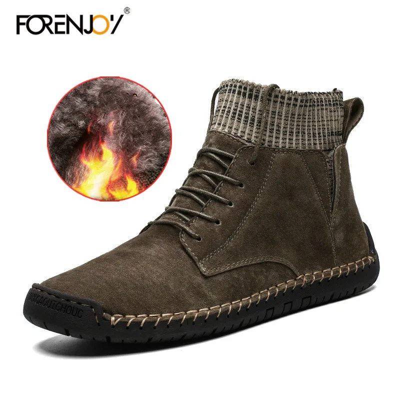 FORENJOY Men Snow Boots Winter Plush Warm Men Lace-Up Non-slip Male Ankle Boots Waterproof Autumn Man Work Shoes
FORENJOY Men Snow Boots Winter Plush Warm Men Lace-Up Non-slip Male Ankle Boots Waterproof Autumn Man Work Shoes