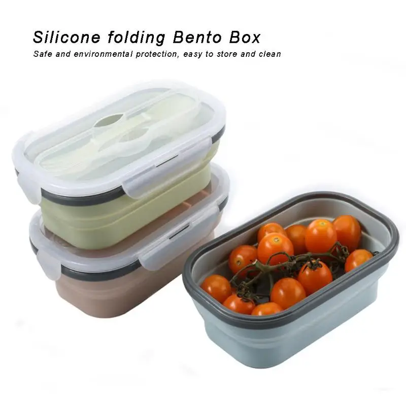 850mL Soft Silicone Eco-Friendly Lunch Box Portable Foldable Food Container with Fork Spoon Home Tableware Easy to Clean
850mL Soft Silicone Eco-Friendly Lunch Box Portable Foldable Food Container with Fork Spoon Home Tableware Easy to Clean