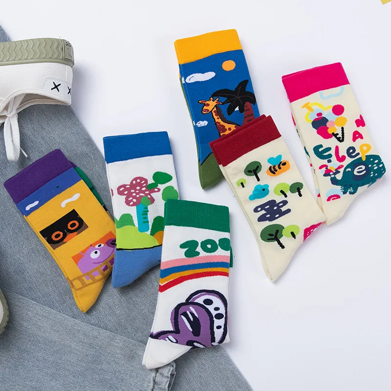 Wholesale Socks Women Creative Wonderful Zoo Cartoon Animal Jacquard Funny Giraffe Hippo Butterfly Lion Dinosaur Pig Happy Socks 
Wholesale Socks Women Creative Wonderful Zoo Cartoon Animal Jacquard Funny Giraffe Hippo Butterfly Lion Dinosaur Pig Happy Socks