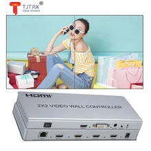 

DVI HDMI 2x2 Video Wall Controller 1080P Monitor Splicing Processor 1X2/2X1/3X1/1X3/1X4/4X1 Image Stitching 4 TV Screen Splicing