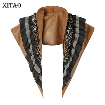 XITAO Leather Multi Layer Versatile Artifact Mock Collar Cape 2020 Spring Summer Ruffle Patchwork Irregular Ties DMY3897 
XITAO Leather Multi Layer Versatile Artifact Mock Collar Cape 2020 Spring Summer Ruffle Patchwork Irregular Ties DMY3897
