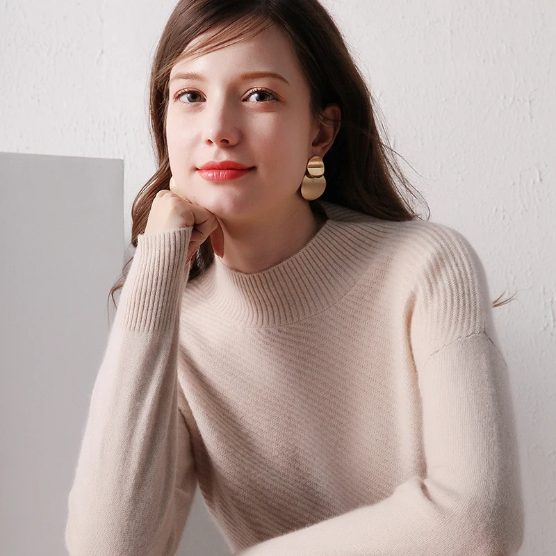 LHZSYY 2019Autumn Winter New Women Pure Wool Sweater Loose Half Turtleneck Pullover High-end Warm Knitted Thick Cashmere Sweater
LHZSYY 2019Autumn Winter New Women Pure Wool Sweater Loose Half Turtleneck Pullover High-end Warm Knitted Thick Cashmere Sweater