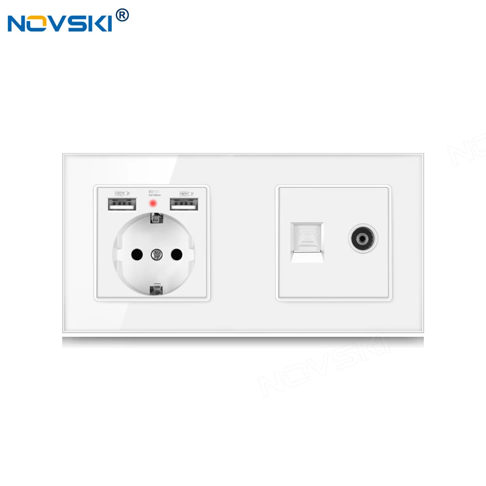 172 EU Standard DIY Double Frame Socket, Schuko Outlet 2.1A Dual USB Charging Plug, Data Socket German Bayer Base, White
172 EU Standard DIY Double Frame Socket, Schuko Outlet 2.1A Dual USB Charging Plug, Data Socket German Bayer Base, White
