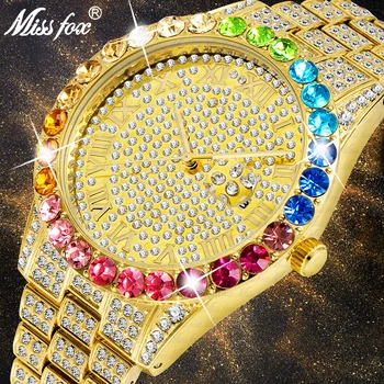 2020 MISSFOX Big Rainbow Diamond Watch Men 30M Waterproof Calendar Icd Platinum Men Watch Luxurious Hip Hop Iced Out Wrist Watch
2020 MISSFOX Big Rainbow Diamond Watch Men 30M Waterproof Calendar Icd Platinum Men Watch Luxurious Hip Hop Iced Out Wrist Watch