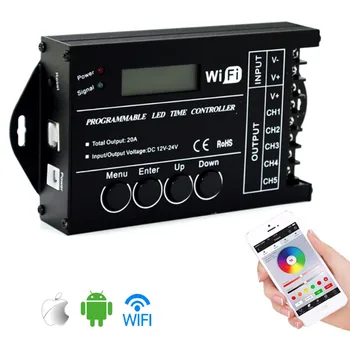 TC420 TC421 TC423 LED Time WIFI Controller DC12V/24V 5Channel Total Output 20A Common Anode for LED Lights
TC420 TC421 TC423 LED Time WIFI Controller DC12V/24V 5Channel Total Output 20A Common Anode for LED Lights