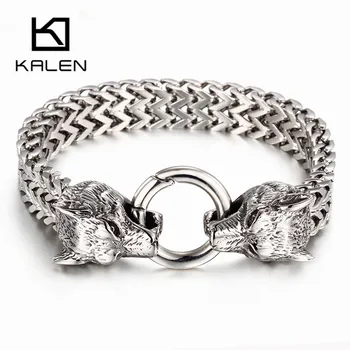 KALEN Double Animal Hand Charm Bracelet For Men's Stainless Steel 20.5cm 22.5cm Mesh Chain Wolf Punk Bracelets Men Biker Jewelry
KALEN Double Animal Hand Charm Bracelet For Men's Stainless Steel 20.5cm 22.5cm Mesh Chain Wolf Punk Bracelets Men Biker Jewelry