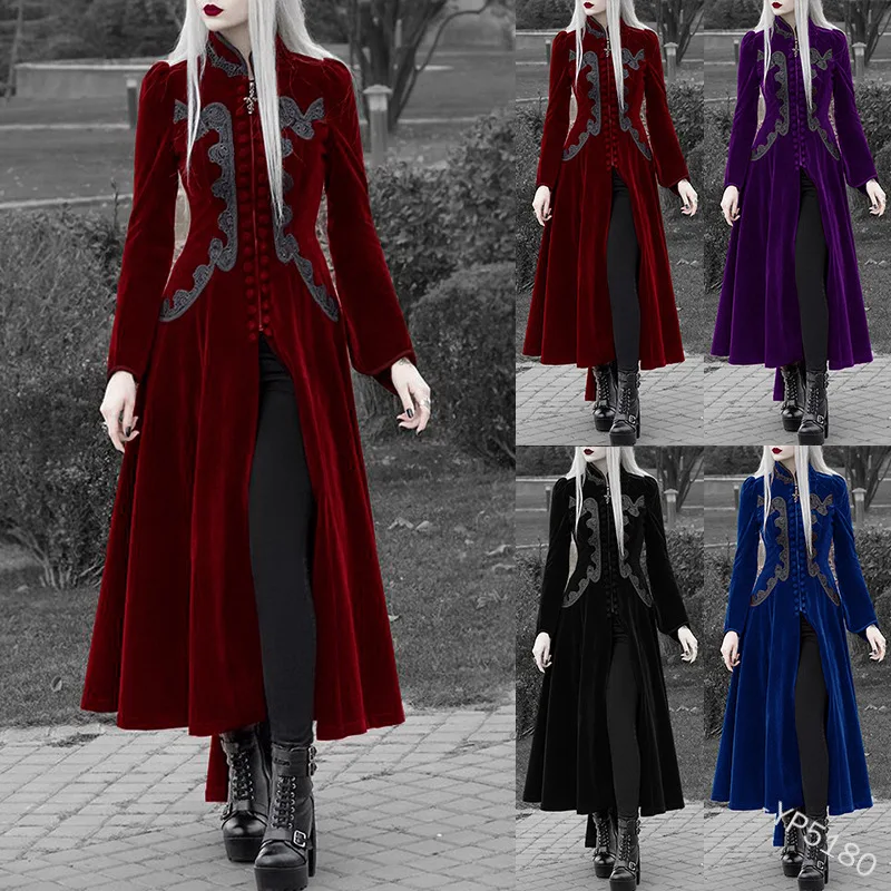 2020Renaissance Victorian Woman Jacket Medieval Steampunk Lace Coat Vintage Gothic Tuxedo Long Coat Halloween Costumes For Women
2020Renaissance Victorian Woman Jacket Medieval Steampunk Lace Coat Vintage Gothic Tuxedo Long Coat Halloween Costumes For Women