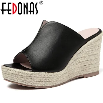 FEDONAS Shallow Fashion Genuine Leather Sandals Slingbacks Slippers Wedged Platforms High Heels Pumps Basic Summer Shoes Woman
FEDONAS Shallow Fashion Genuine Leather Sandals Slingbacks Slippers Wedged Platforms High Heels Pumps Basic Summer Shoes Woman