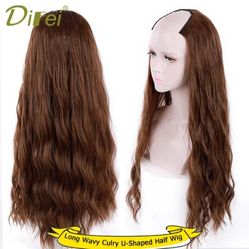 DIFEI 24 Inch Long Black Brown U-Shaped Half Wig Clip In One piece Wavy Wave Hair Extensions Synthetic Natural Hairpiece
DIFEI 24 Inch Long Black Brown U-Shaped Half Wig Clip In One piece Wavy Wave Hair Extensions Synthetic Natural Hairpiece