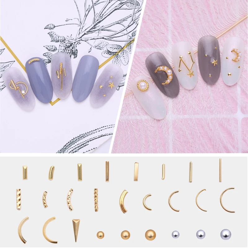 3D Nail Rivets Silver Gold Metal Strip Nails Accessories Flat Bottom Multi Size Mix Nail Studs Nail Art Decorations
3D Nail Rivets Silver Gold Metal Strip Nails Accessories Flat Bottom Multi Size Mix Nail Studs Nail Art Decorations