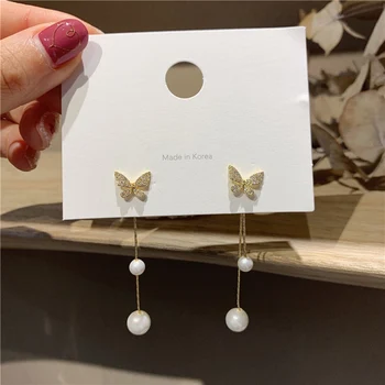 MENGJIQIAO Elegant Cute Delicate Butterfly Zircon Drop Earrings For Women Students Micro Paved Pendientes Mujer Moda Jewelry
MENGJIQIAO Elegant Cute Delicate Butterfly Zircon Drop Earrings For Women Students Micro Paved Pendientes Mujer Moda Jewelry