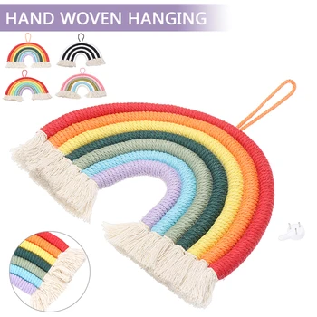 Nordic Style Cartoon Rainbow Tapestry Rainbow Hanging Macrame Tapestry With Tassel Hand Woven For Home Nursery Room Decoration 
Nordic Style Cartoon Rainbow Tapestry Rainbow Hanging Macrame Tapestry With Tassel Hand Woven For Home Nursery Room Decoration
