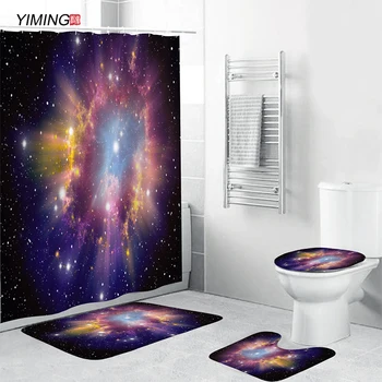 Color Galaxy Universe Bathroom Set Non-slip Mat Foot Pad Color Shower Curtain Toilet Cover Pad Set Shower Curtain Four Piece Set
Color Galaxy Universe Bathroom Set Non-slip Mat Foot Pad Color Shower Curtain Toilet Cover Pad Set Shower Curtain Four Piece Set