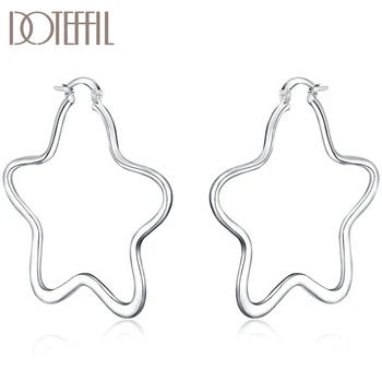 DOTEFFIL 925 Sterling Silver Five-pointed Star 55mm Hoop Earring For Woman Fashion Party Wedding Engagement Party Jewelry
DOTEFFIL 925 Sterling Silver Five-pointed Star 55mm Hoop Earring For Woman Fashion Party Wedding Engagement Party Jewelry