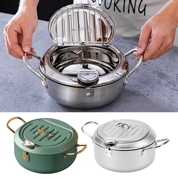 Home Temperature Control Carbon Steel With Thermometer Double Handle Kitchen For Induction Cooker Tempura Deep Fryer Lid
Home Temperature Control Carbon Steel With Thermometer Double Handle Kitchen For Induction Cooker Tempura Deep Fryer Lid