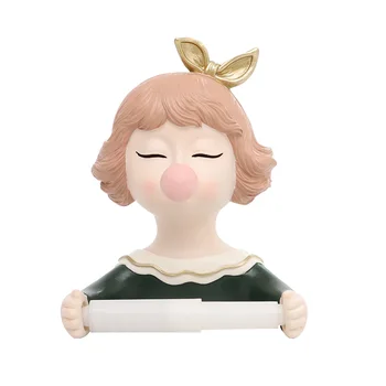 Resin Roll Tissue Office Hotel Cartoon Self Adhesive Wall Mounted Cute Girl Toilet Paper Holder Home Kitchen Storage Organizer 
Resin Roll Tissue Office Hotel Cartoon Self Adhesive Wall Mounted Cute Girl Toilet Paper Holder Home Kitchen Storage Organizer