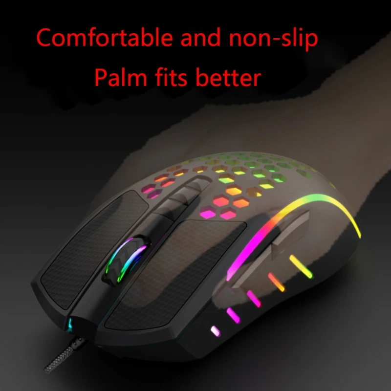 1 PC 6400 Max DPI 8 Keys Colorful RGB Light Weight Wired Mouse Hollow-out Honeycomb Shell Gaming Mouce Mice 6 DPI Adjustable
1 PC 6400 Max DPI 8 Keys Colorful RGB Light Weight Wired Mouse Hollow-out Honeycomb Shell Gaming Mouce Mice 6 DPI Adjustable