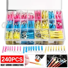 240PCS Heat Shrink Wire Connector Kit Electrical Insulated Crimp Ring Butt Spade Waterproof Marine Automotive Terminals
240PCS Heat Shrink Wire Connector Kit Electrical Insulated Crimp Ring Butt Spade Waterproof Marine Automotive Terminals