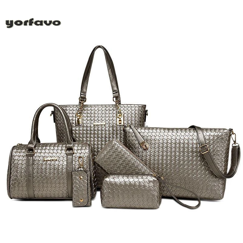 2019 wholesale high quality mother handbag six-piece simple ladies fashion woven pattern shoulder bag
2019 wholesale high quality mother handbag six-piece simple ladies fashion woven pattern shoulder bag