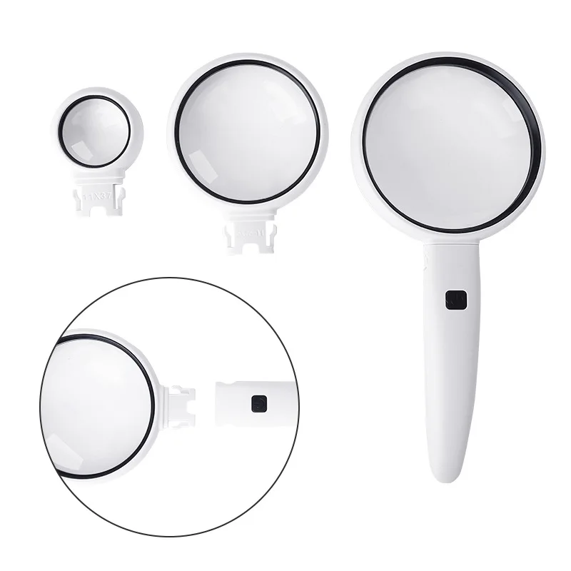 Handheld LED lamp magnifying glass student old man reading coin stamp identification
Handheld LED lamp magnifying glass student old man reading coin stamp identification