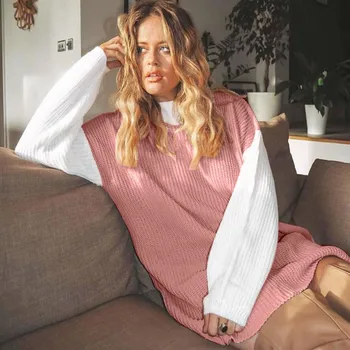 Vogue Women's Sweaters Loose Wild Color Stitching Knitted Sweater Female Korean Harajuku Jumper Pullover For Women Splice
Vogue Women's Sweaters Loose Wild Color Stitching Knitted Sweater Female Korean Harajuku Jumper Pullover For Women Splice