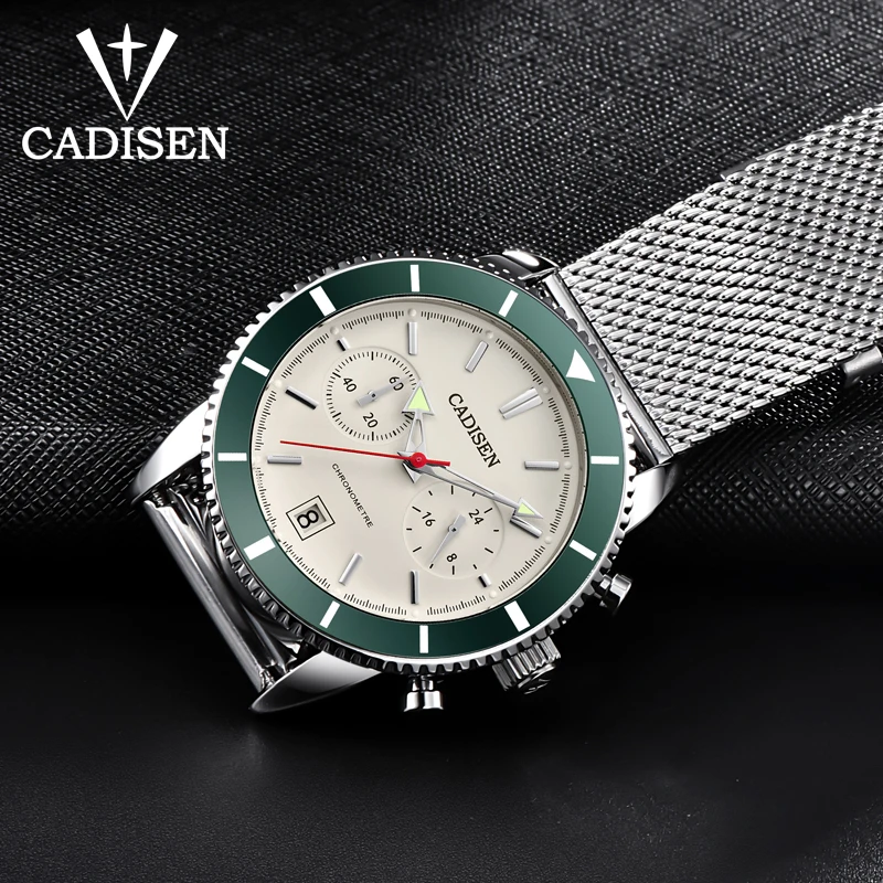 

CADISEN Fashion Casual Watch Mens Watches Top Brand Luxury Waterproof Quartz Wristwatches Stainless Steel Watch Men Sports Clock