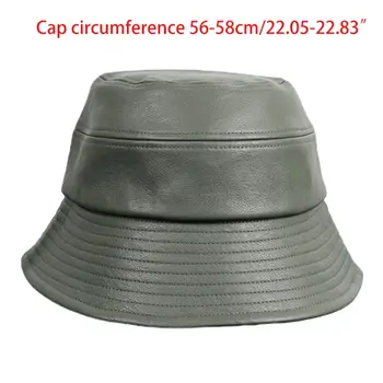 Unisex Imitation Leather Bucket Hat Solid Color Sunscreen Foldable Fisherman Cap 40JF 
Unisex Imitation Leather Bucket Hat Solid Color Sunscreen Foldable Fisherman Cap 40JF