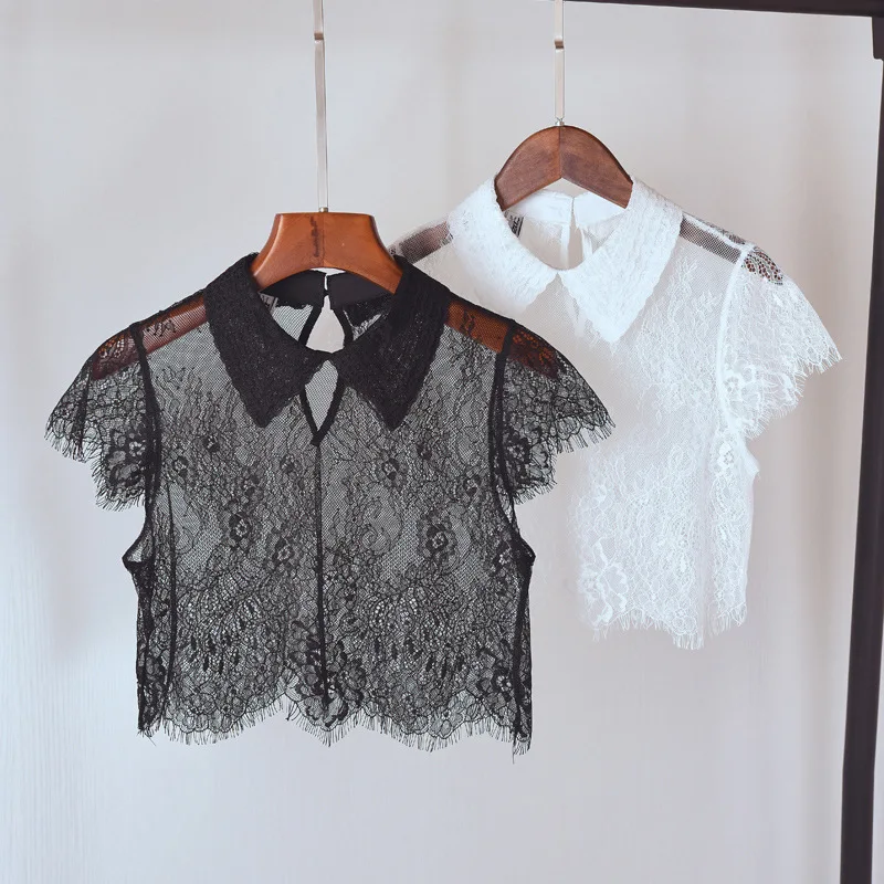 Fashin Lapel Fake Collars for Women Short-sleeved Blouse Shirt Lace Hollow Detachable Collar False Collar Ladies Crop Tops
Fashin Lapel Fake Collars for Women Short-sleeved Blouse Shirt Lace Hollow Detachable Collar False Collar Ladies Crop Tops