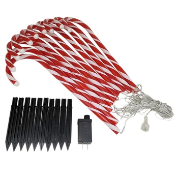 Christmas Pathway Lights, 10 Sets Candy Cane Lights Tall Pre-Lit with Warm Light LED Per Candy Cane Light US Plug
Christmas Pathway Lights, 10 Sets Candy Cane Lights Tall Pre-Lit with Warm Light LED Per Candy Cane Light US Plug