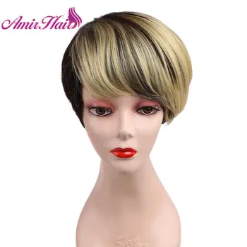 Amir Short Synthetics Wigs With Part Side Bangs Natural Straight Curly Hair For Black Women Black Mixed Brown Party Cosplay Wig
Amir Short Synthetics Wigs With Part Side Bangs Natural Straight Curly Hair For Black Women Black Mixed Brown Party Cosplay Wig