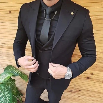 Mens Suits Slim Fit Peaked Lapel One Button Wedding Tuxedos Prom Man Blazer Designs ( Jacket+Pants+Vest) constume homme
Mens Suits Slim Fit Peaked Lapel One Button Wedding Tuxedos Prom Man Blazer Designs ( Jacket+Pants+Vest) constume homme