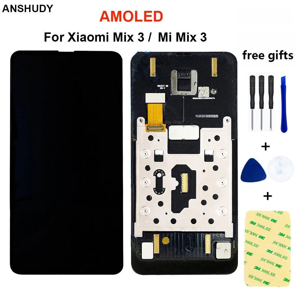 AMOLED For Xiaomi Mi Mix 3 Mix3 LCD Touch Screen Digitizer Assembly With Frame MiMix3 MiMix 3 lcd Replacement Display Replace
AMOLED For Xiaomi Mi Mix 3 Mix3 LCD Touch Screen Digitizer Assembly With Frame MiMix3 MiMix 3 lcd Replacement Display Replace