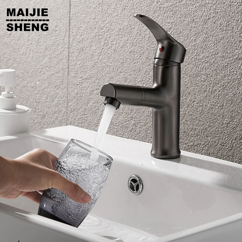 Pull Out Bathroom Basin Sink Faucet Hot Cold Water Mixer Tap Matte Gray Faucets Crane with Spray Tall Bathroom Faucet
Pull Out Bathroom Basin Sink Faucet Hot Cold Water Mixer Tap Matte Gray Faucets Crane with Spray Tall Bathroom Faucet