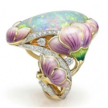 Vintage Romantic Flower Rings for Women Crystal Resin Finger Ring Handmade Jewelry Boho Colorful Leaves Wedding Gifts O3P746 
Vintage Romantic Flower Rings for Women Crystal Resin Finger Ring Handmade Jewelry Boho Colorful Leaves Wedding Gifts O3P746
