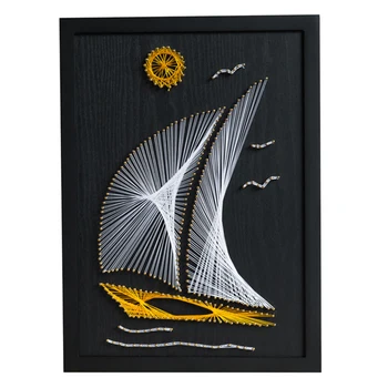 DIY Nail String Art Kit Plain Sailing Ship Boat Winding Lines Drawing Painting Art with Frame 3D Yarn Painting Pin String Art
DIY Nail String Art Kit Plain Sailing Ship Boat Winding Lines Drawing Painting Art with Frame 3D Yarn Painting Pin String Art
