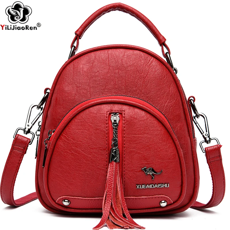 Fashion Small Backpack Women Leather Shoulder Bag Tassel Mini Backpacks for Girl Multi-Function Bagpack Female Ladies School Bag
Fashion Small Backpack Women Leather Shoulder Bag Tassel Mini Backpacks for Girl Multi-Function Bagpack Female Ladies School Bag
