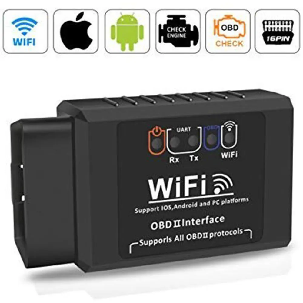 ELM327 OBDII WIFI car diagnostics code detector OBD2 Automotive Scanner Fault Code Reader for IOS Android Diagnostic Tool
ELM327 OBDII WIFI car diagnostics code detector OBD2 Automotive Scanner Fault Code Reader for IOS Android Diagnostic Tool