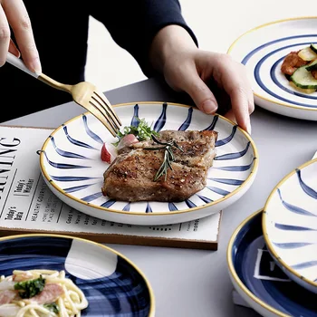 Hand-painted Japanese-style Plate Dishes Western-style Steak Breakfast Plate Creative Net Red Tableware Ins Wind Dish Set Home
Hand-painted Japanese-style Plate Dishes Western-style Steak Breakfast Plate Creative Net Red Tableware Ins Wind Dish Set Home