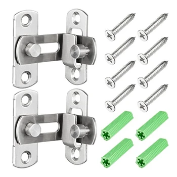 2x Set Door Latches 90-Degree Buckle Lock Shed Barrel Lever Bolts Right Angle
