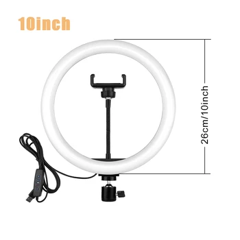 Profissional Ring Light Selfie LED Ring Lights 10 inch 26cm USB Charge For Makeup YouTube Live Studio Photography Fill light
Profissional Ring Light Selfie LED Ring Lights 10 inch 26cm USB Charge For Makeup YouTube Live Studio Photography Fill light